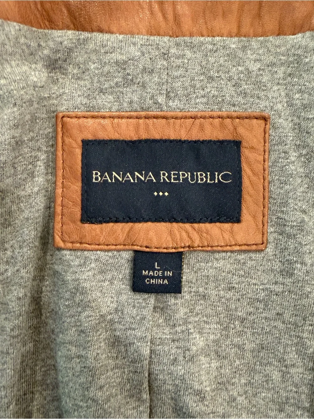 Banana Republic Men's Brown Leather Jacket - Classic Zip Front